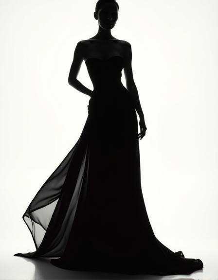 Dramatic couture silhouette