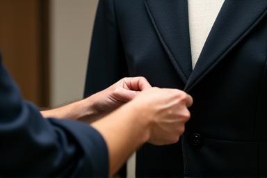 Tailor fitting a suit or dress